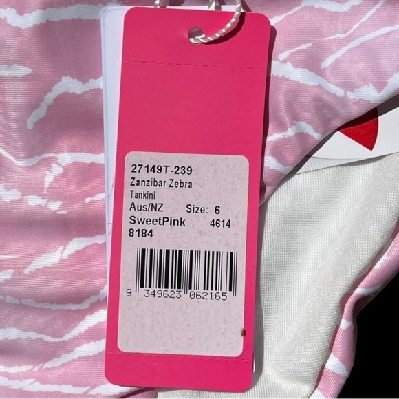 🌻NEW (w/tags) Seafolly Girls Pink & White Zanzibar Zebra Tankini Bottoms Set - Picture 10 of 10